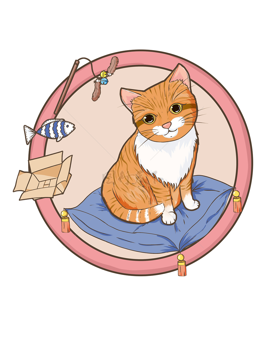 卡通风可爱猫咪徽章
