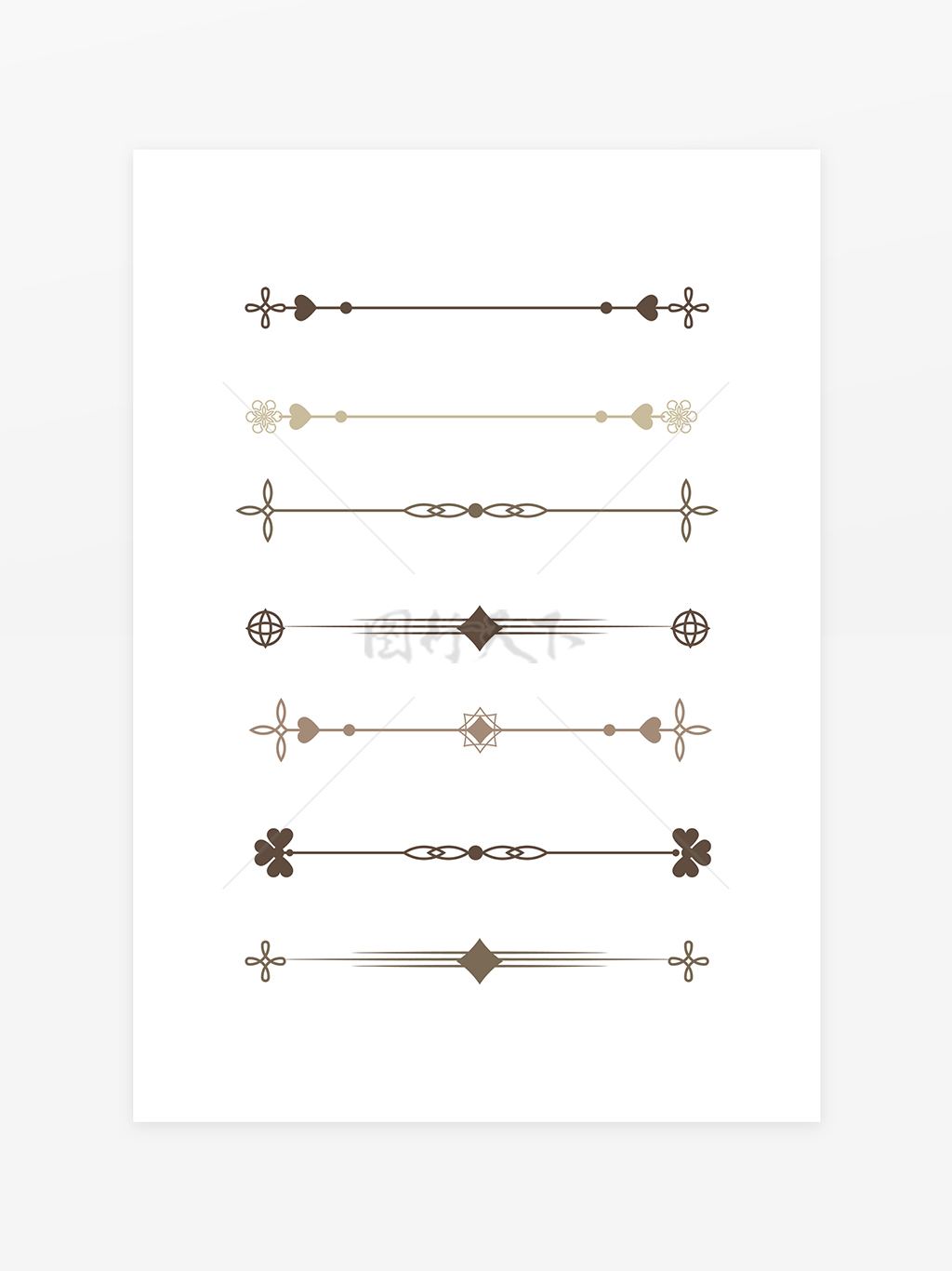 简约线条边框线中式花纹分割线装饰线